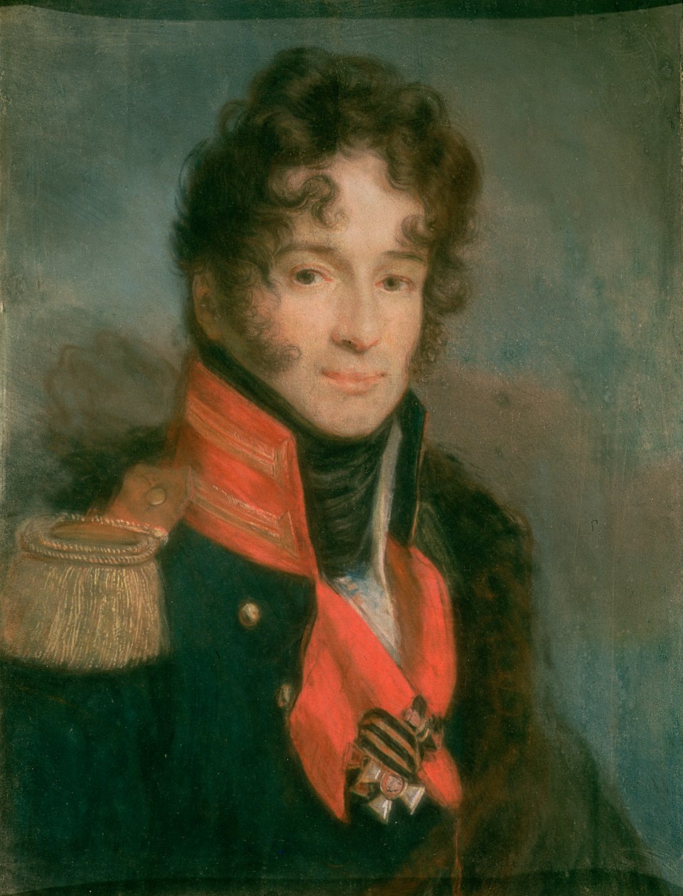 Retrato de Piotr Alexandrovich Chicherin (1778-1845), 1809-12 (pastel em pergaminho) de Aleksei Gavrilovich Venetsianov