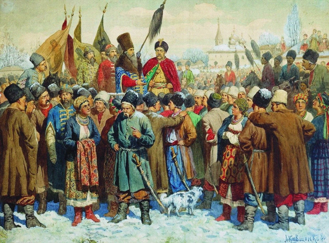 Discurso de Boyar Vasili Buturlins na Rada de Pereyaslav, 1880 de Aleksei Danilovich Kivshenko