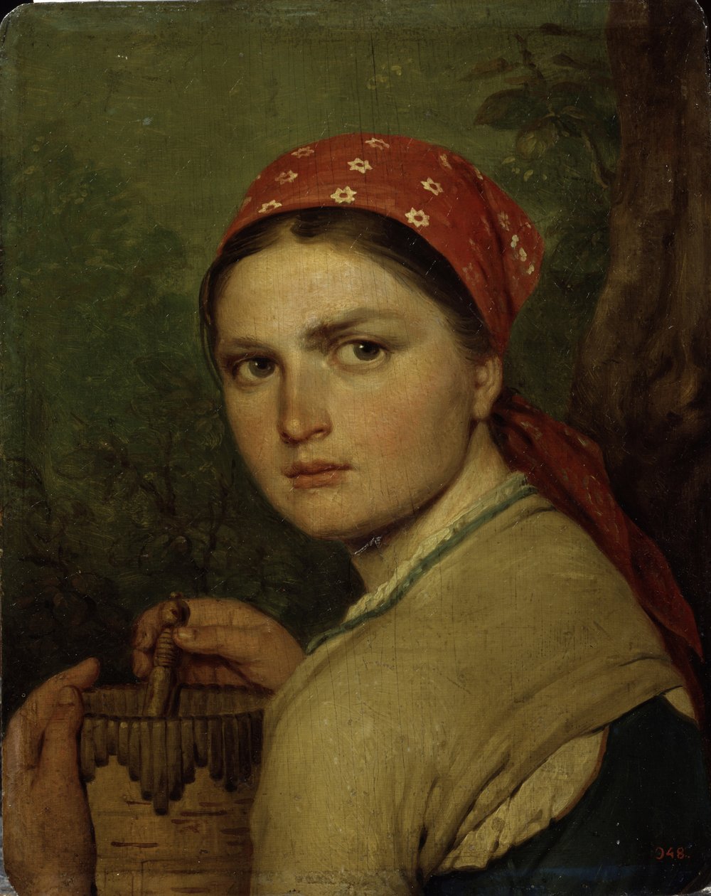 Uma camponesa, c. 1824 de Aleksei Gavrilovich Venetsianov