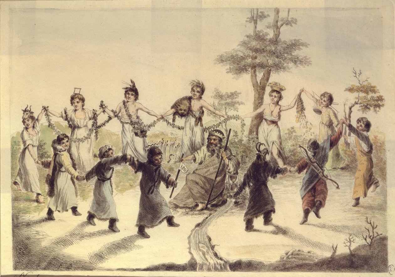 Alegoria dos doze meses do ano, 1808 de Aleksei Gavrilovich Venetsianov