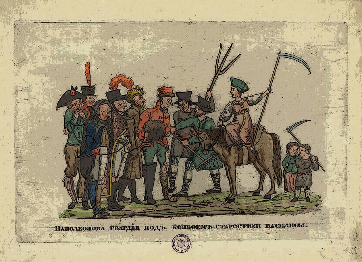 Grande Exército sob escolta de Starosta Vasilisa, depois de 1812 de Aleksei Gavrilovich Venetsianov