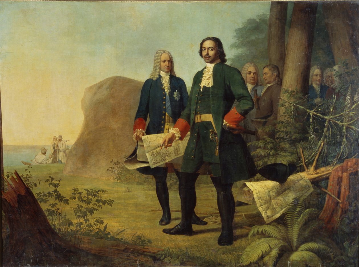 Pedro o grande. A fundação de São Petersburgo, 1838 de Aleksei Gavrilovich Venetsianov
