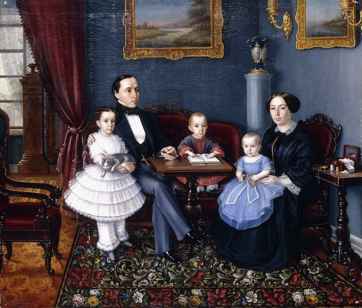 Retrato de uma família jovem, 1855 de Aleksei Iagodnikov