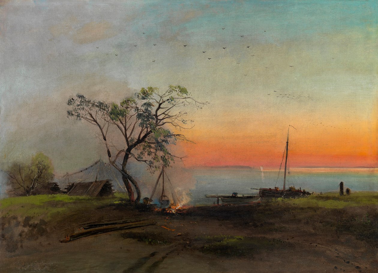 Pescadores no Volga. de Alexei Kondratjewitsch Sawrassow