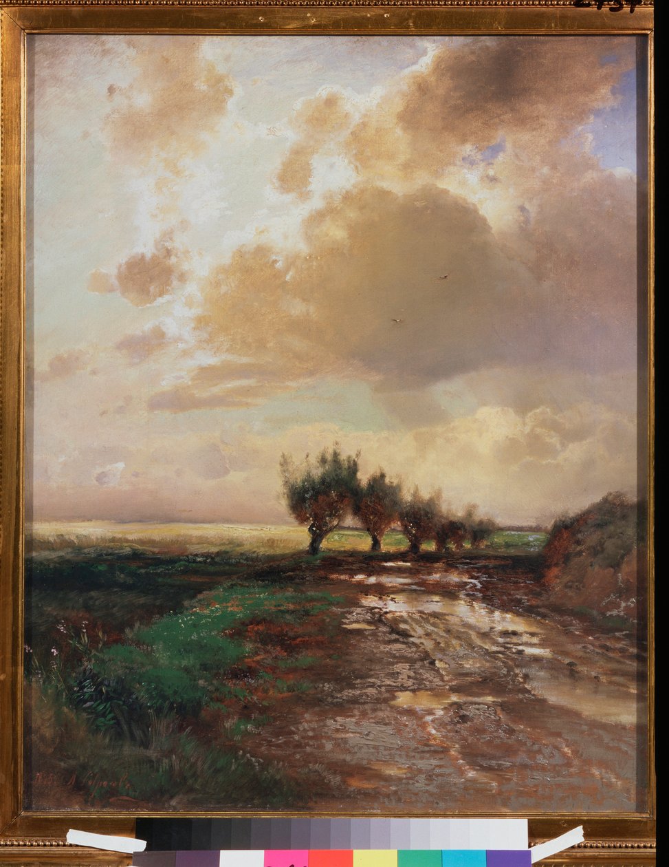 Estrada rural (estrada rural) - Pintura de Alexei Kondratyevich Savrasov (1830-1897), óleo sobre tela de Alexei Kondratjewitsch Sawrassow