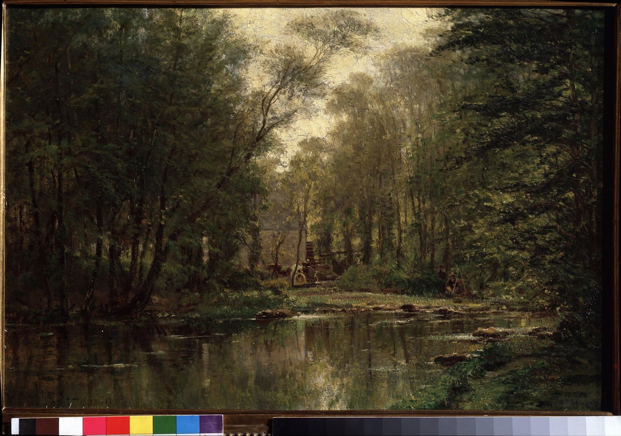 ""Paisagem de La Veules (ou Veulles) na Normandia"" Pintura de Alexei Petrovich Bogolyubov (Bogoliubov ou Bogolioubov) (1824-1896) 1871 Galeria Estatal Tretyakov, Moscou de Aleksei Petrovich Bogolyubov