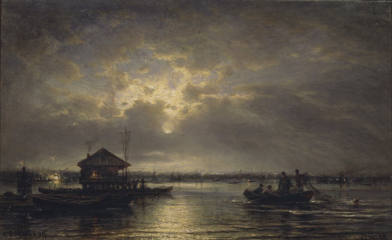 Noite de verão no Neva, 1875 de Aleksei Petrovich Bogolyubov