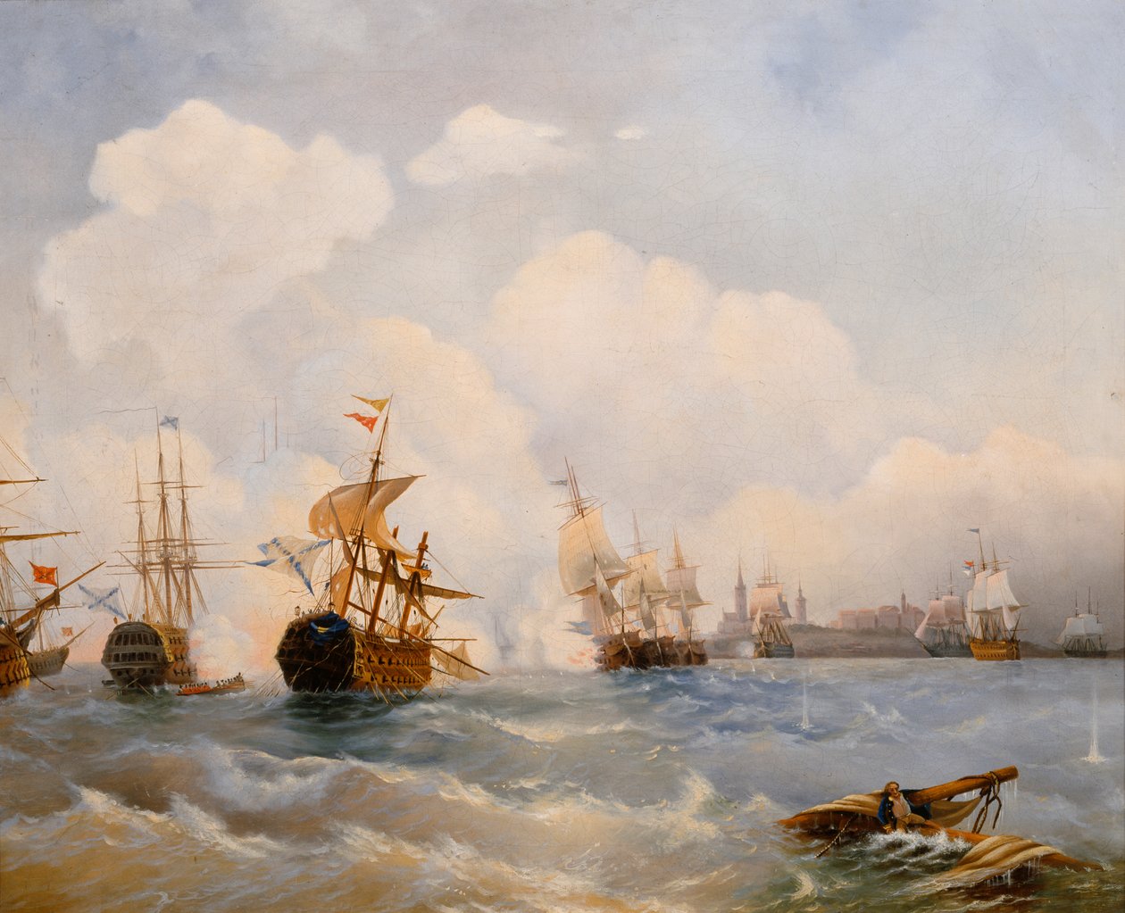 A batalha naval de Reval em 13 de maio de 1790, década de 1860 de Aleksei Petrovich Bogolyubov