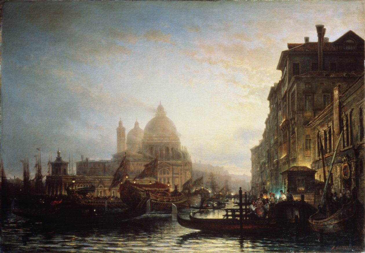Veneza à noite, 1856 de Aleksei Petrovich Bogolyubov