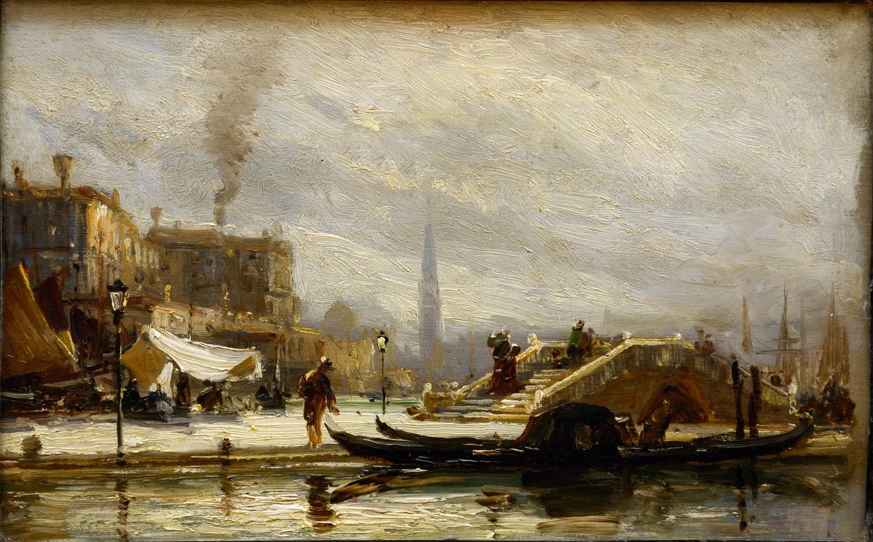 Veneza, perto da estação ferroviária. Meio-dia par Bogolyubov (Bogolioubov), Alexei Petrovich (1824-1896) de Aleksei Petrovich Bogolyubov