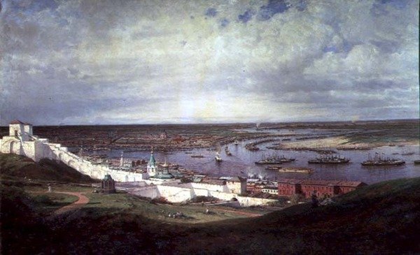 Vista de Nizhny Novgorod (óleo sobre tela) de Aleksei Petrovich Bogolyubov