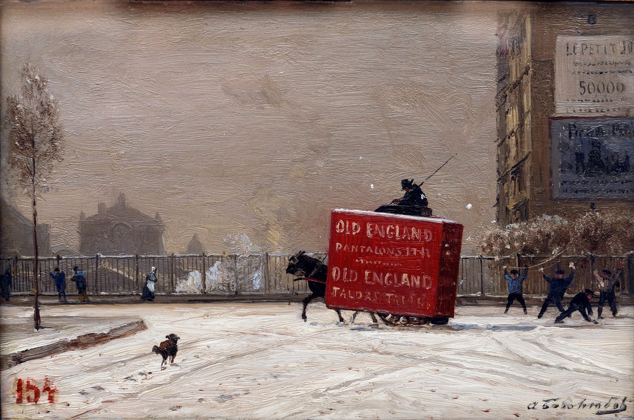 Inverno em Paris por Alexei Bogolyubov - Bogolyubov, Alexei Petrovich (1824-1896) de Aleksei Petrovich Bogolyubov