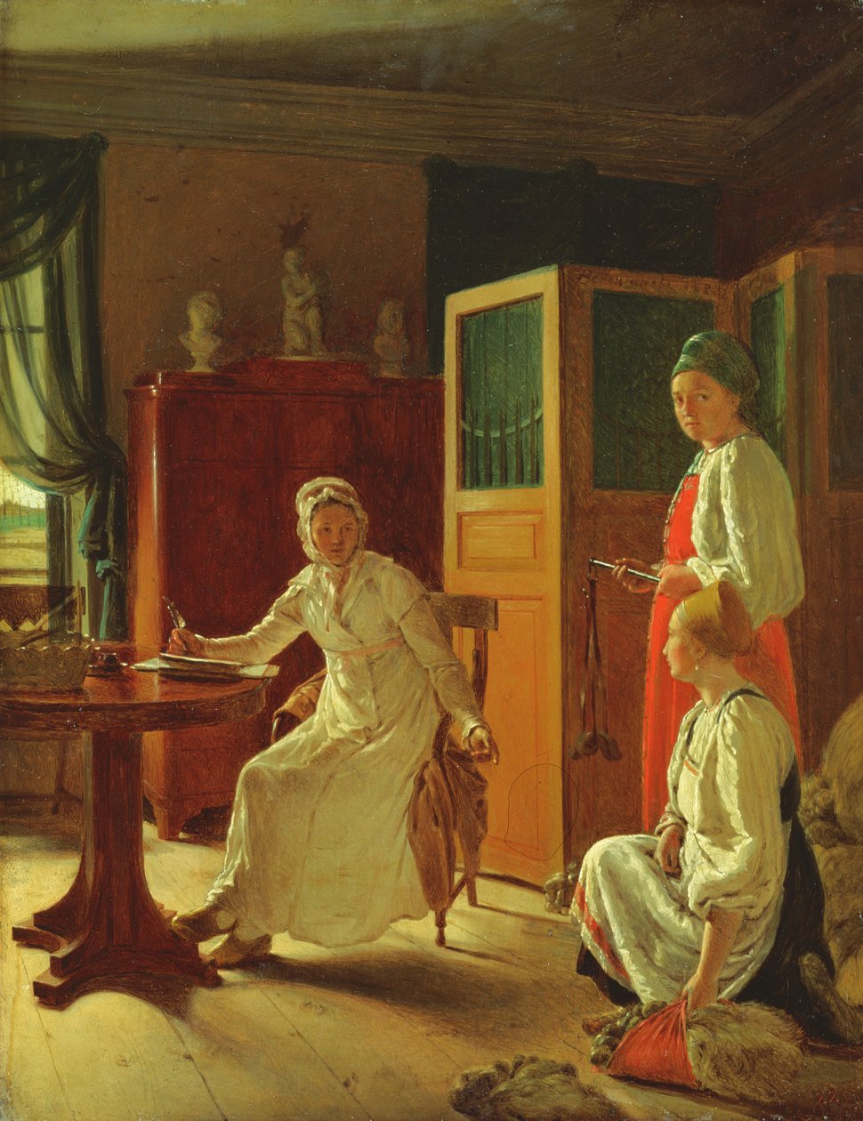 Manhã da Senhora do Solar, 1823 de Aleksei Gavrilovich Venetsianov