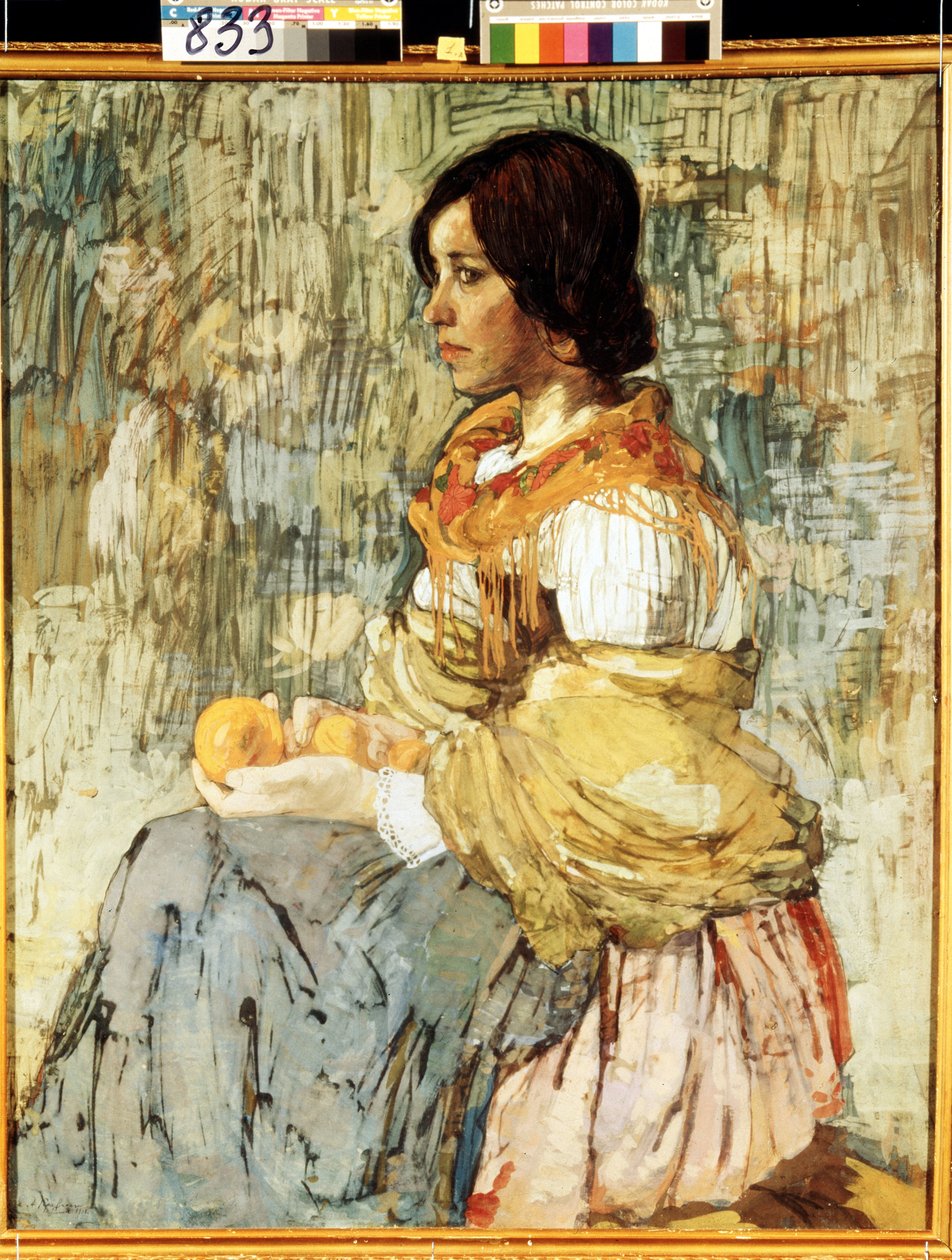 Uma mulher italiana com laranjas de Aleksey Kravchenko