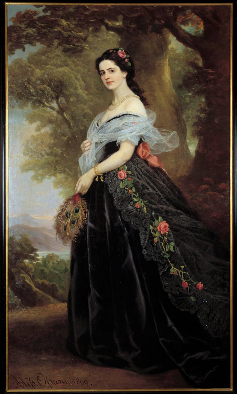Retrato da Condessa Juliette Cotti Pintura de Alexandro Ossani (século XIX) 1869 Museu de Arte Moderna de Florença de Alessando Ossani