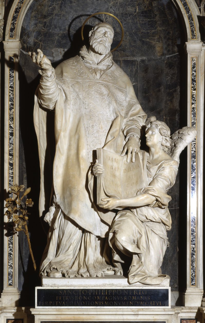 São Filipe Neri com um Anjo (mármore) de Alessandro Algardi