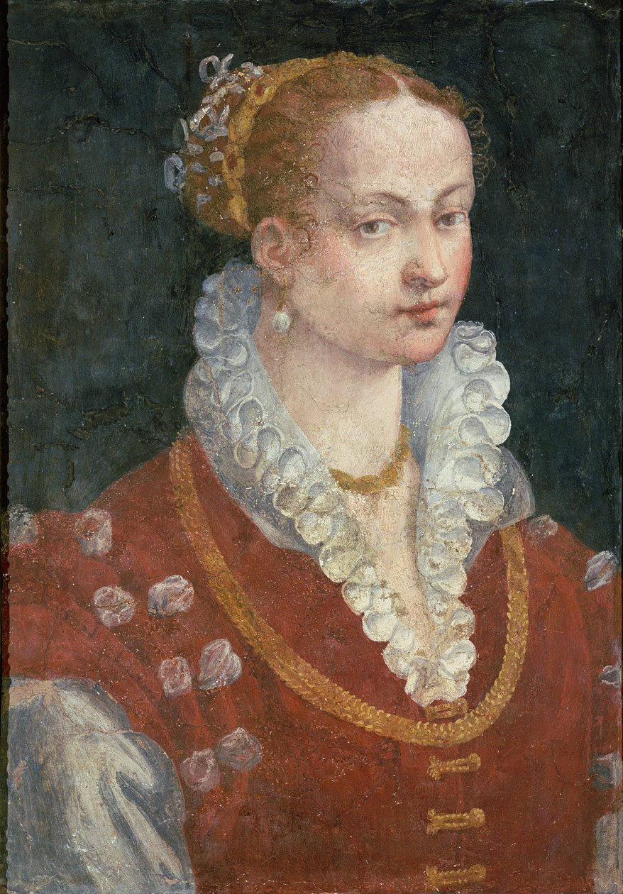 Retrato, de, Bianca, Cappello, (c.1542-87), esposa, de, francesco, de, Medici, grão-duque, de, tuscany, c.1585 de Alessandro Allori