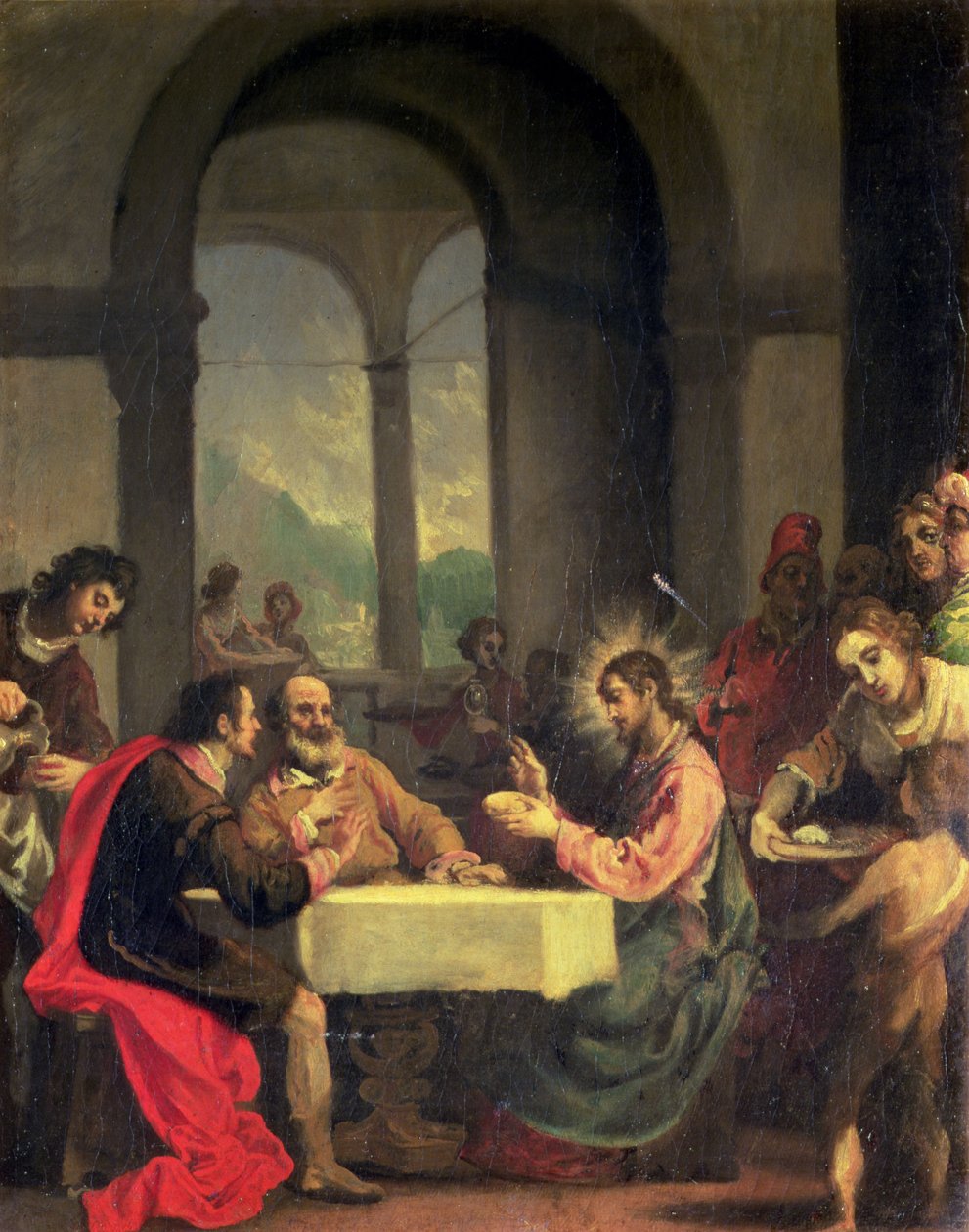 Ceia em Emaús, c.1600-05 de Alessandro Allori