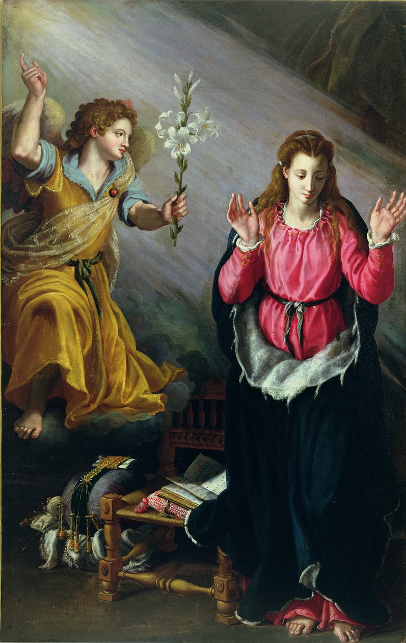 A Anunciação, 1603 de Alessandro Allori