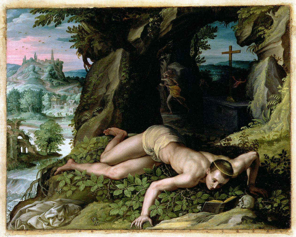 A tentação de São Bento, c.1587 de Alessandro Allori