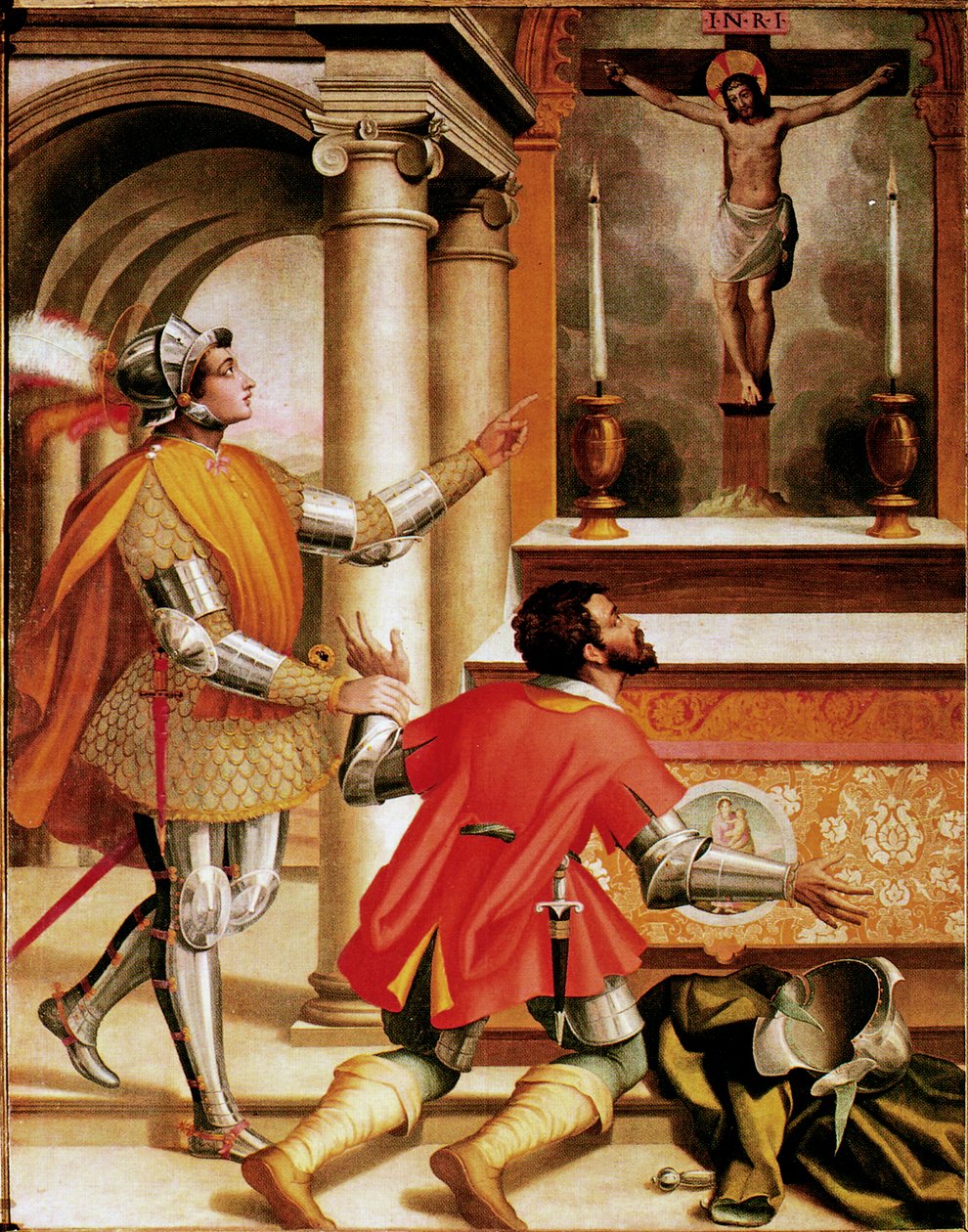 San Giovanni Gualberto e o assassino de seu irmão em frente ao crucifixo de San Miniato de Alessandro Pieroni