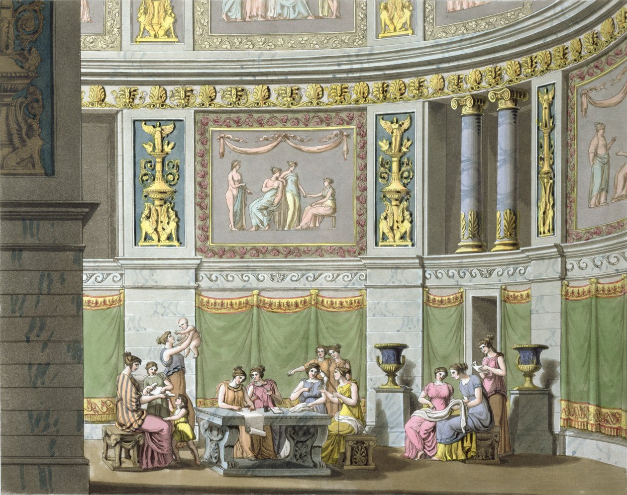 O Cinturão, de &39;O traje antigo e moderno&39; de Jules Ferrario, c.1825 de Alessandro Sanquirico