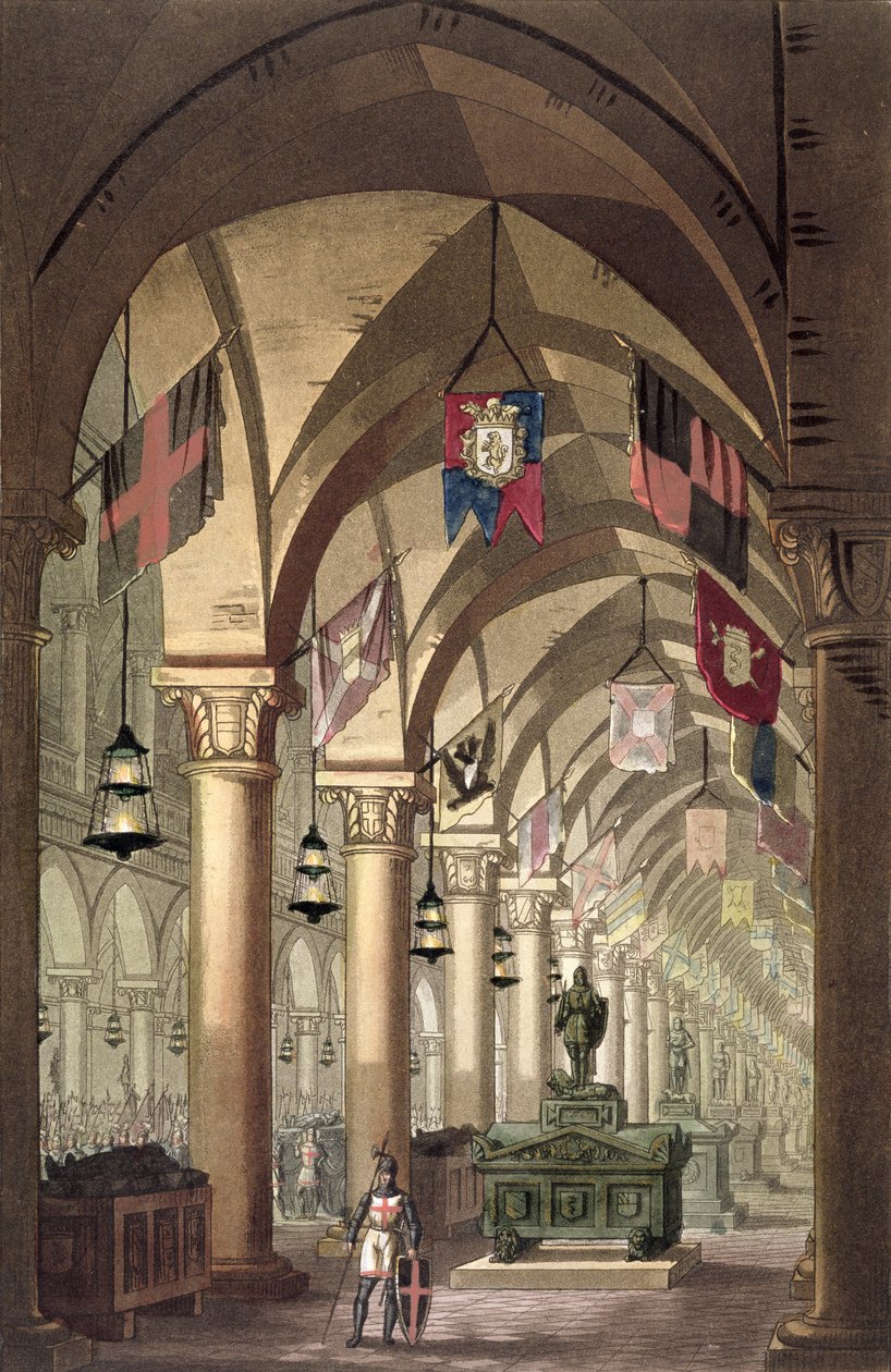 Tumbas dos Cavaleiros Templários, c.1820-39 (aquatinta) de Alessandro Sanquirico