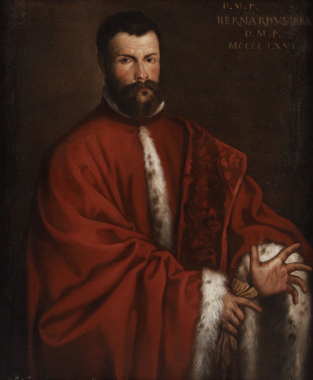 Posturas Retrato do magistrado veneziano Bernardo Bra (1466) de Alessandro Varotari