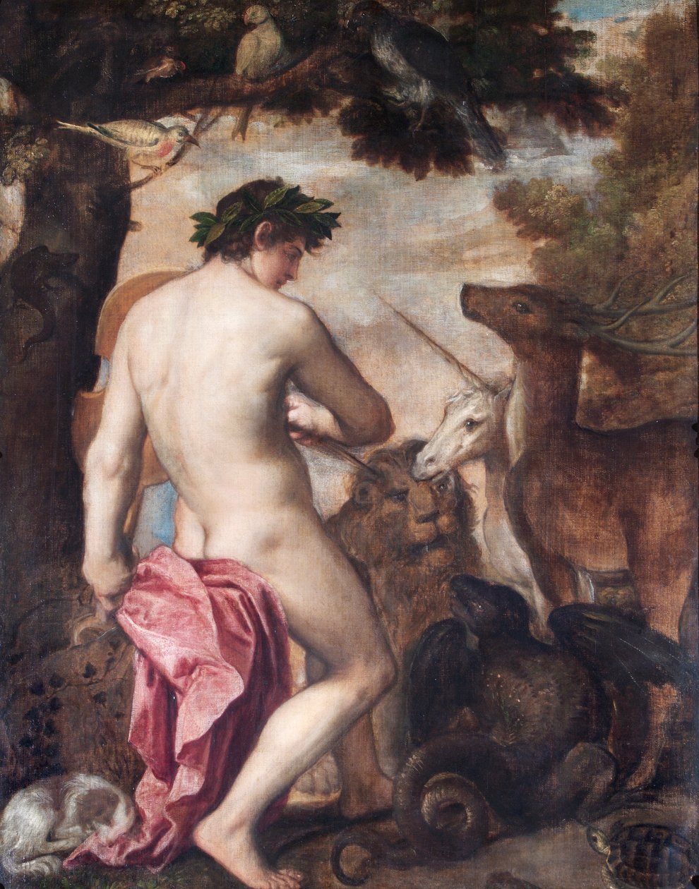 Orpheus Enchanting The Animals (óleo sobre tela) de Alessandro (1588–1649) (attr. to) Titian (workshop of) and Padovanino