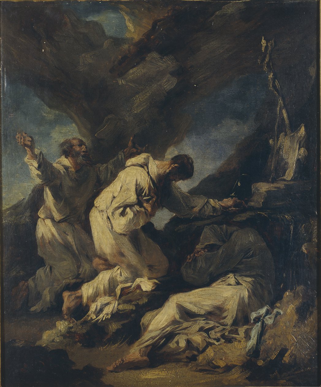 Monges Camaldoleses em Oração Extática (óleo sobre tela) de Alessandro (studio of) Magnasco