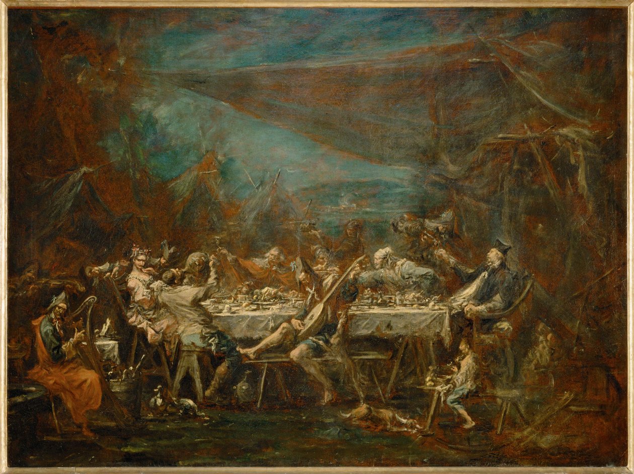 Banquet nuptial de bohemiens - Banquete nupcial de boémios ... de Alessandro (style of) Magnasco
