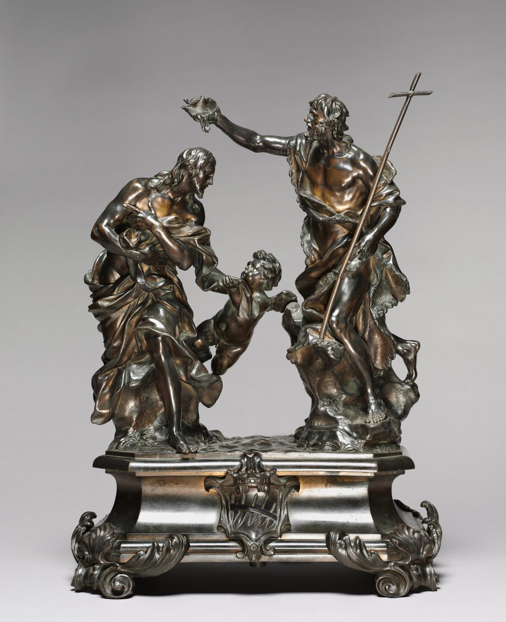 O batismo de Cristo, projetado em 1645-46, provavelmente foi feito em 1650-55 de Alessandro Algardi