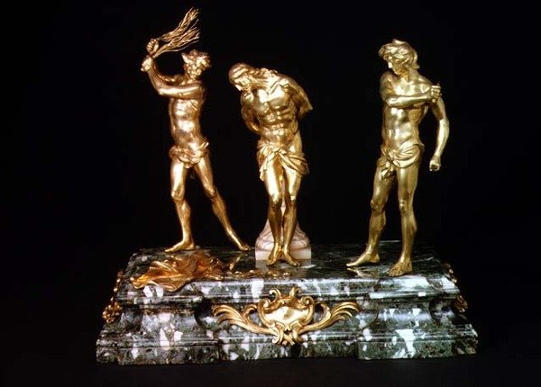 Flagelação de Cristo, meados do século XVII (bronze dourado) de Alessandro Algardi