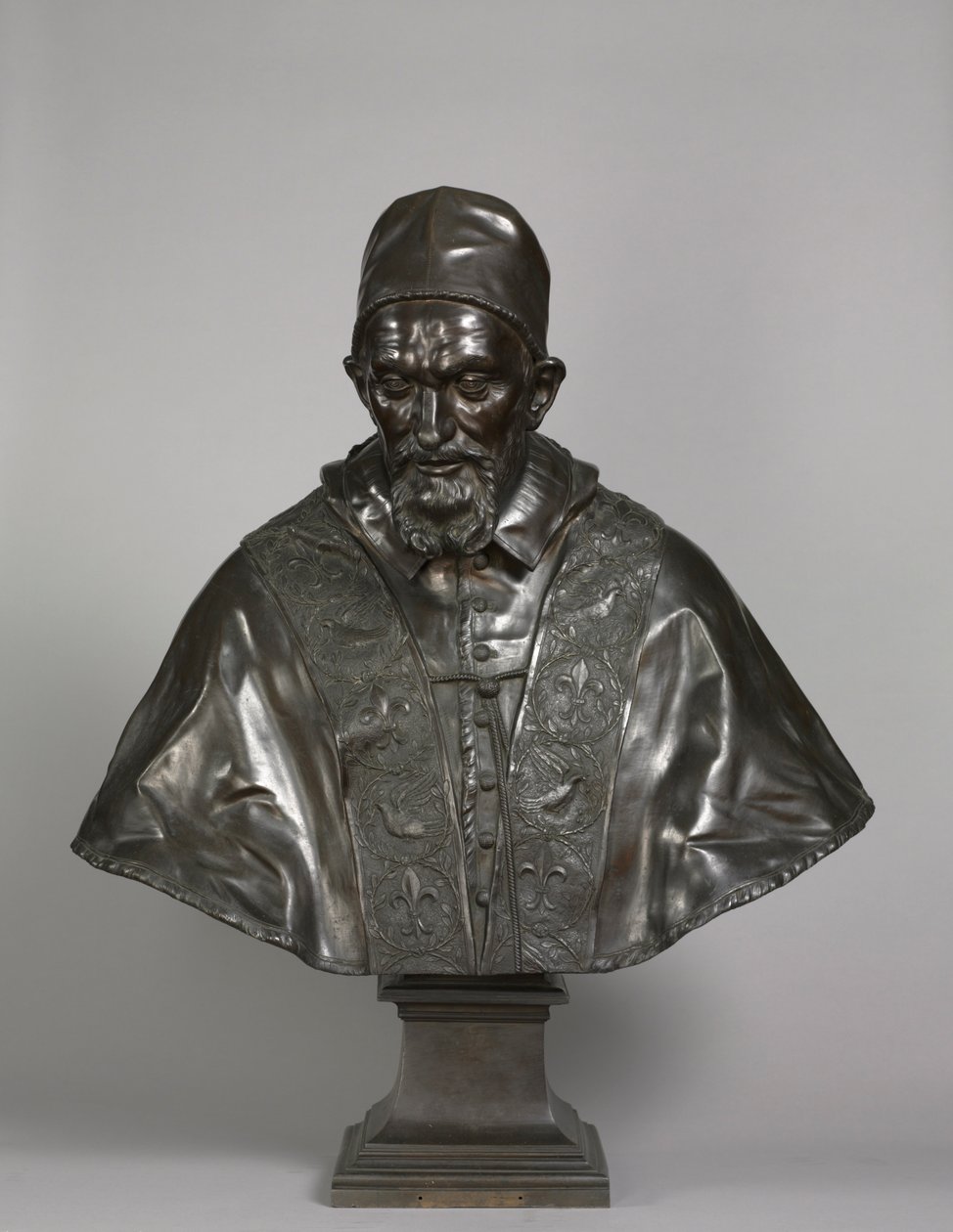 Retrato do Papa Inocente X Pamphili, projetado 1647-1648, lançado em 1650-1700. de Alessandro Algardi