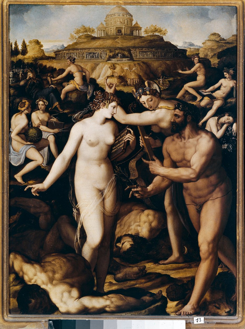 Hércules e as musas (Pintura de Alessandro Allori