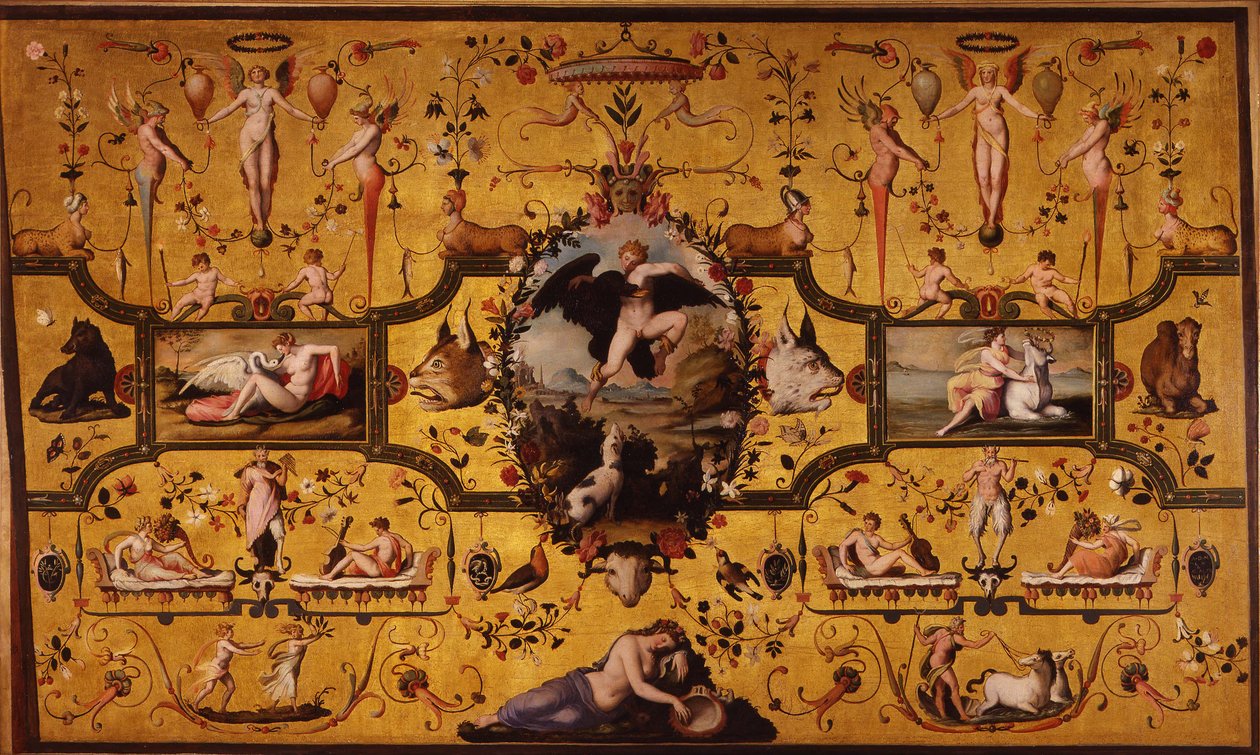 Spalliera com os amores de Júpiter, 1572. de Alessandro Allori