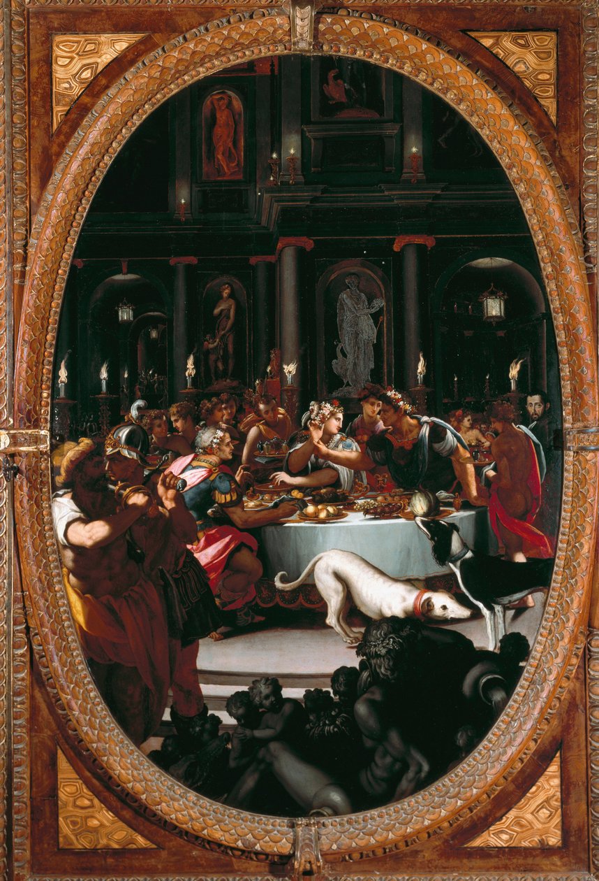 O banquete de Cleópatra (Pintura de Alessandro Allori