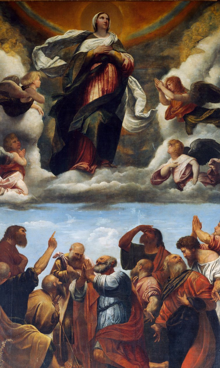 Assunção, Altarpiece (óleo sobre madeira de Alessandro Bonvicino Moretto