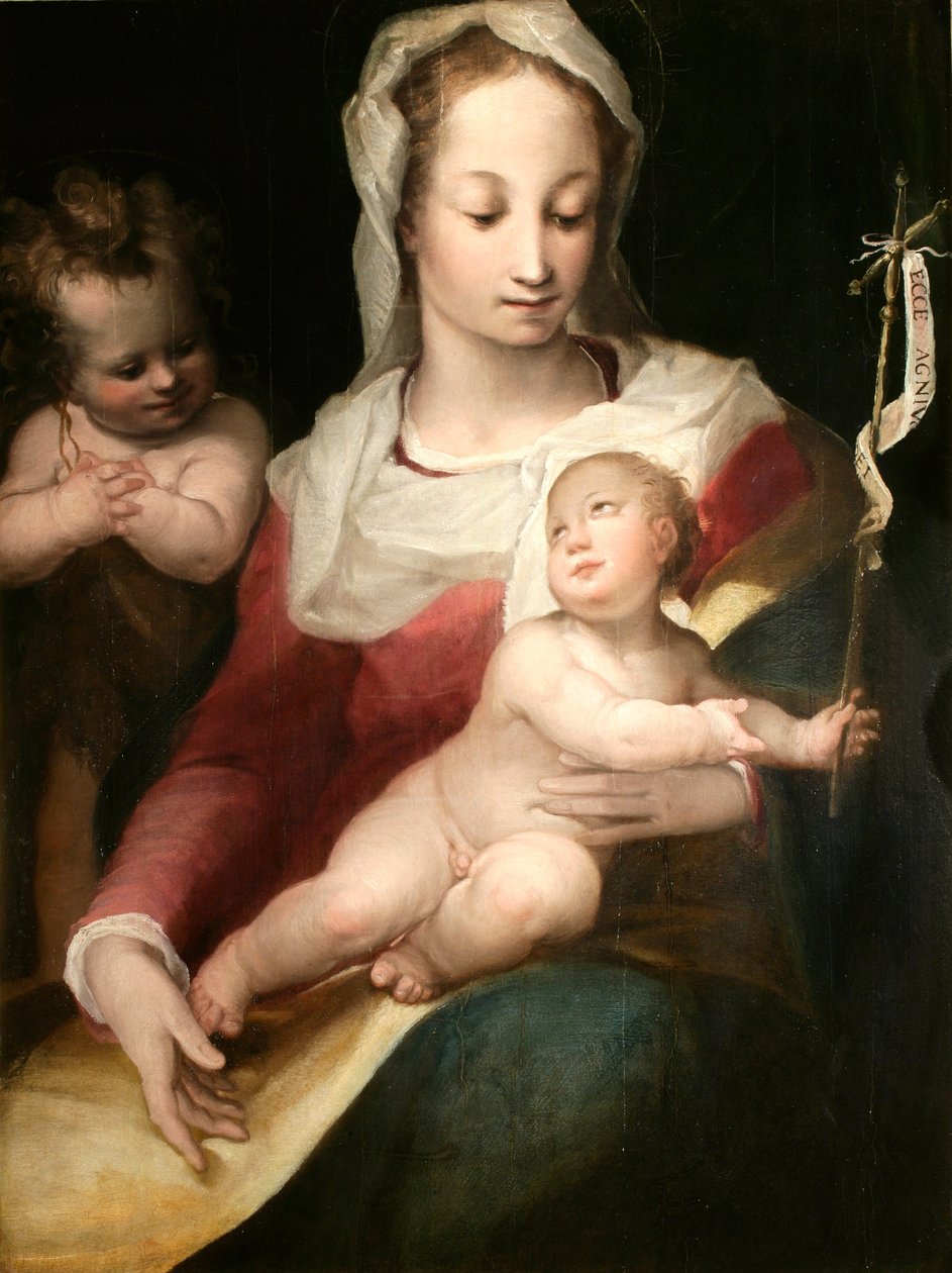 Madonna com o Menino e o Menino São João de Alessandro Casolani