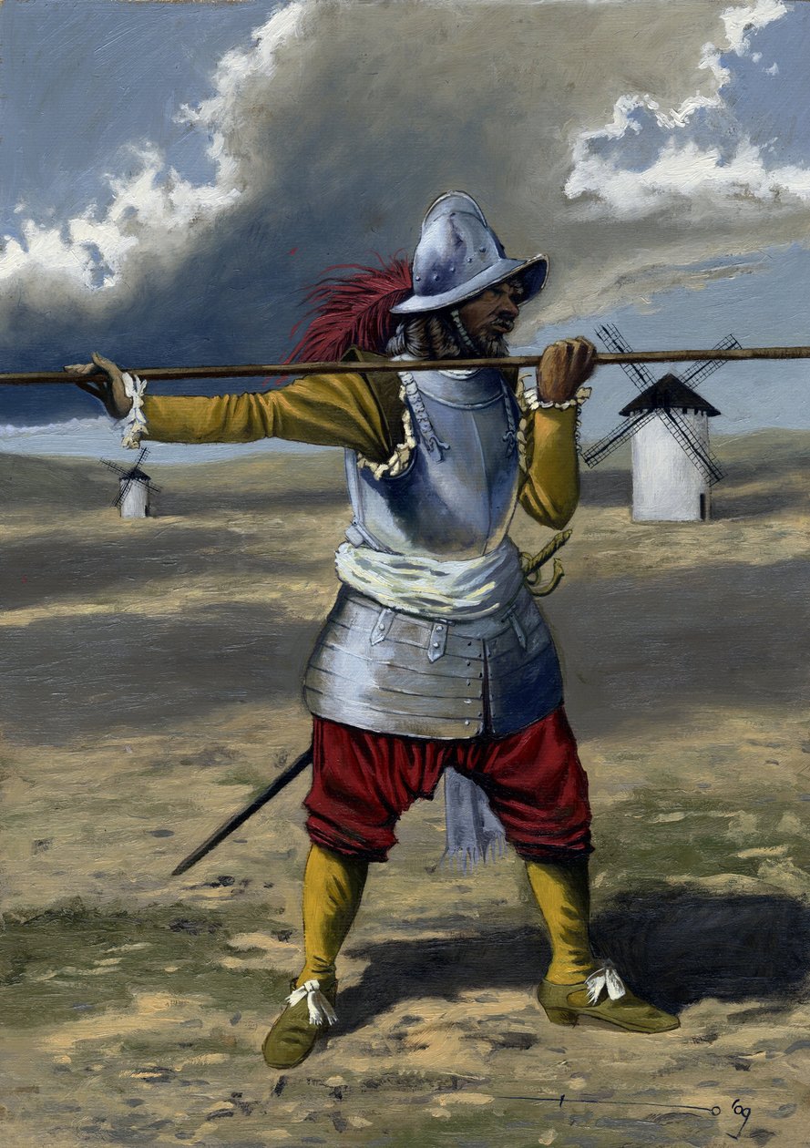 Um tercio, piquier da infantaria espanhola entre 1534 e 1704. Desenho de Alessandro Lonati de Alessandro Lonati