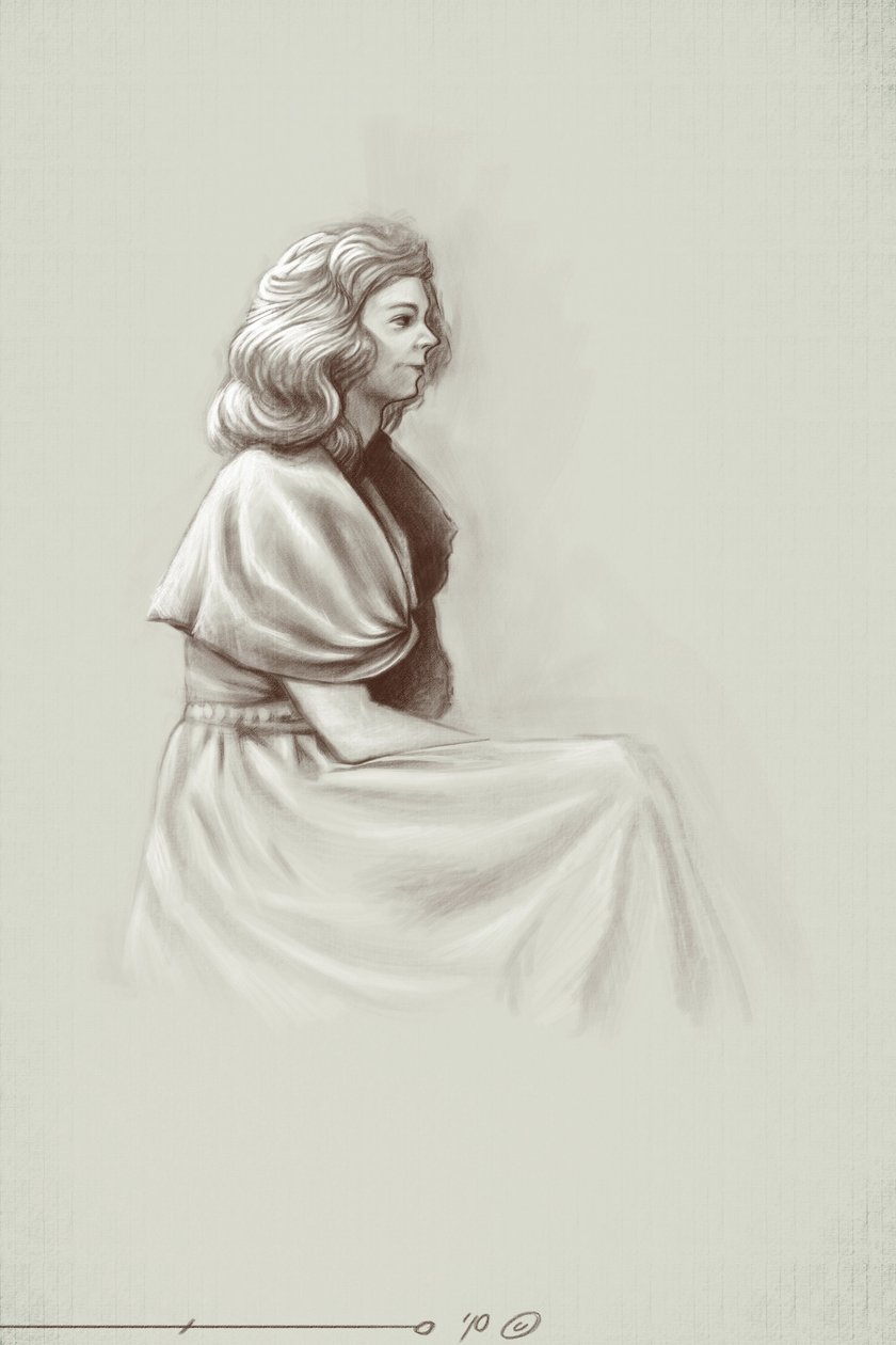 Uma jovem mulher a viver sob o primeiro Império, no início do século XIX. Ilustração de Alessandro Lonati. 2010 de Alessandro Lonati