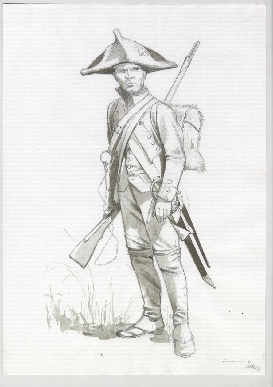 Primeiro Império (1804-1814 e 1815): traje de soldado do exército napoleónico, artilheiro francês. Desenho de Alessandro Lonati de Alessandro Lonati
