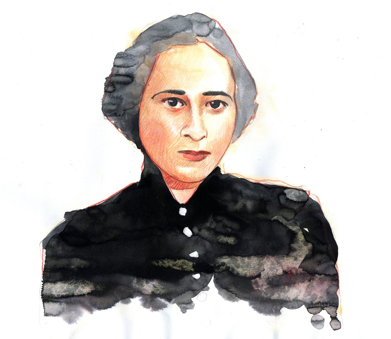 Hannah Arendt (1906-1975), cientista política e filósofa alemã, naturalizada americana - Ilustração de Alessandro Lonati de Alessandro Lonati