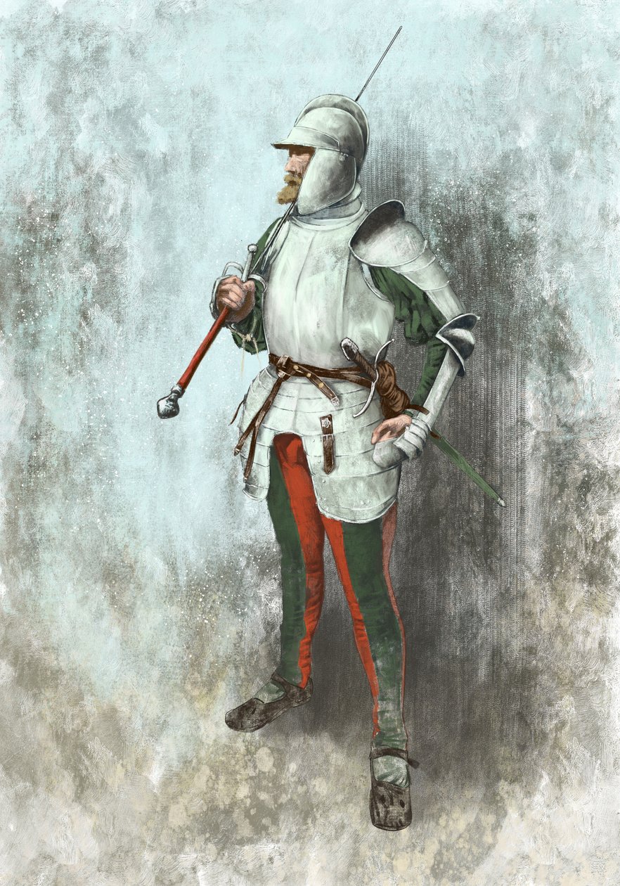 Lansquenet em armadura (ilustração) de Alessandro Lonati