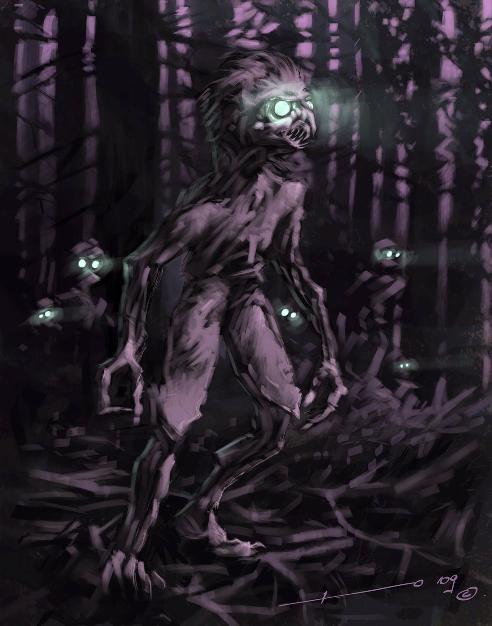 Criatura lendária: Chupacabras, desenho de vampiro sul-americano de Alessandro Lonati de Alessandro Lonati