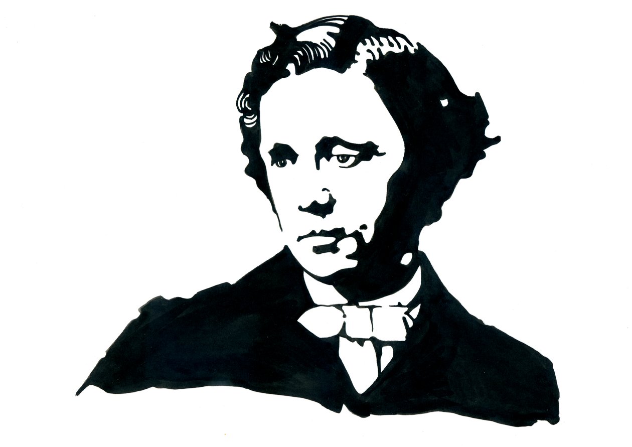 Lewis Carroll, escritor inglês - retrato de Lewis Carroll (Charles Lutwidge Dodgson de Alessandro Lonati