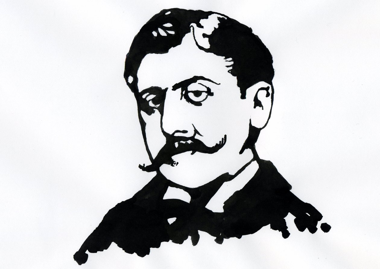 Marcel Proust (tinta sobre papel) de Alessandro Lonati