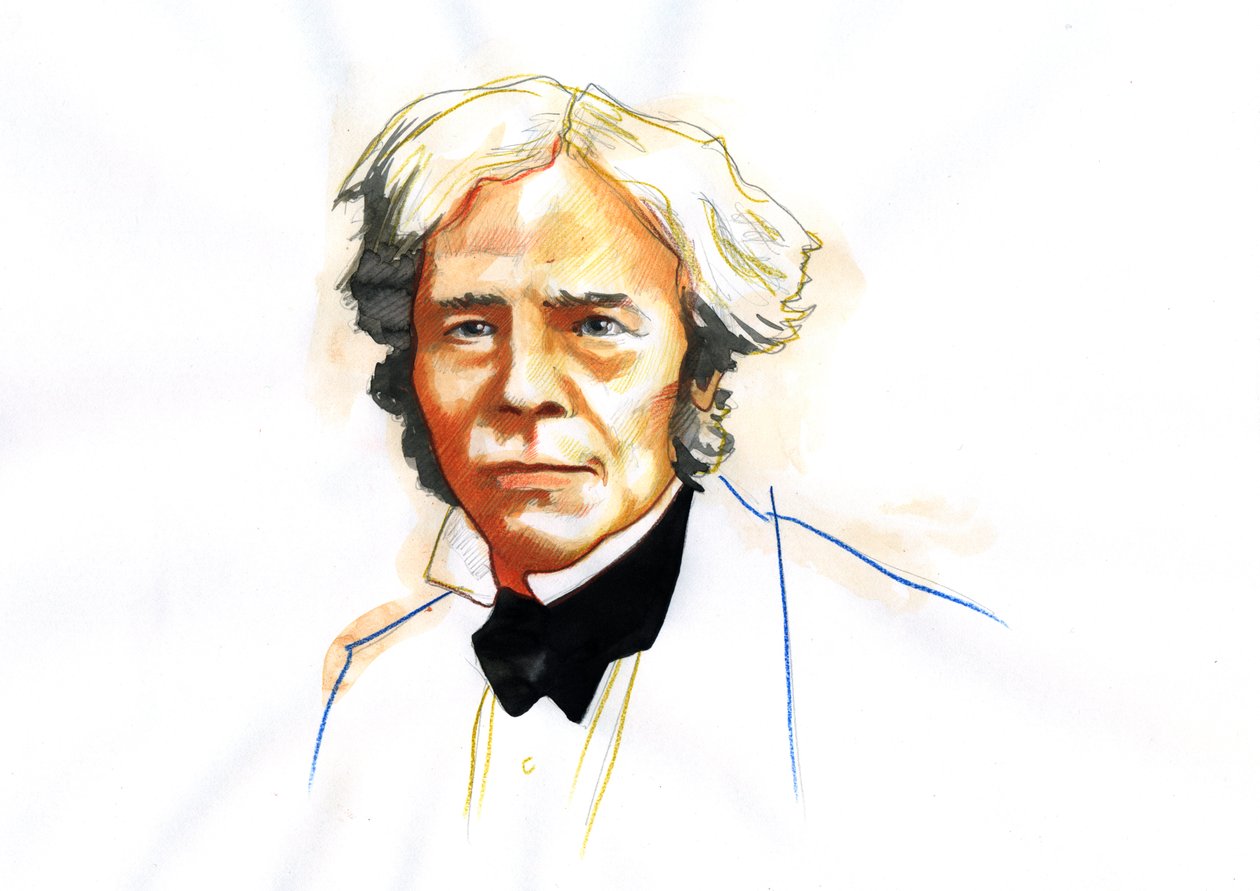 Michael Faraday (1791-1867). Físico e químico britânico de Alessandro Lonati