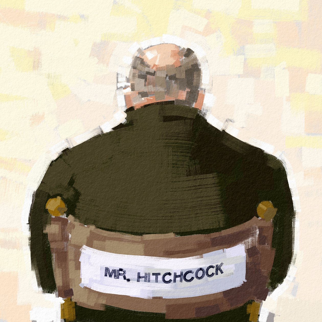 Retrato do Director Alfred Hitchcock, 2023 (ilustração) de Alessandro Lonati