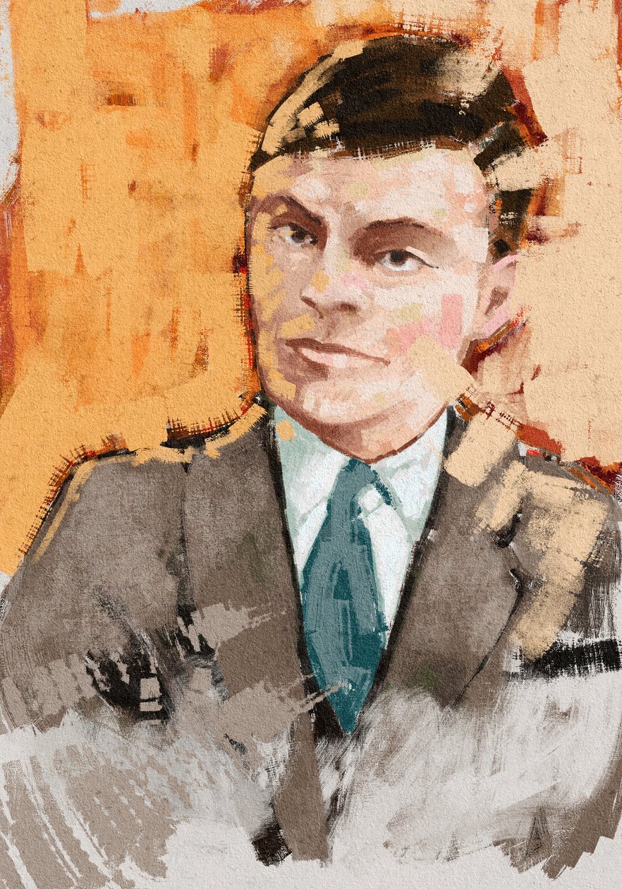 Portrait Of Mathematician Alan Turing, 2023 (ilustração) de Alessandro Lonati